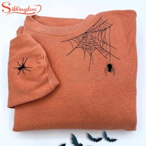 Spiderweb Halloween Embroidered Sweatshirt Fashion…