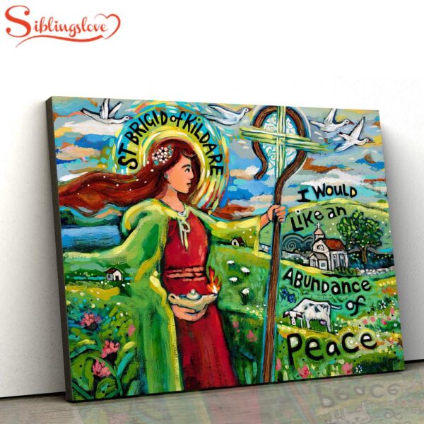 St Bridget Of Kildare Canvas Posters Religious Wall Art