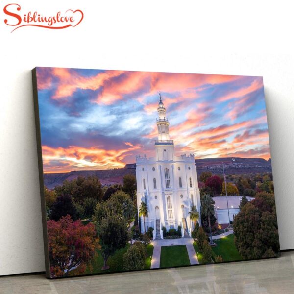 St. George Temple Greater Heights Canvas Wall Art Jesus Christ Picture Canvas Christian Wall Art