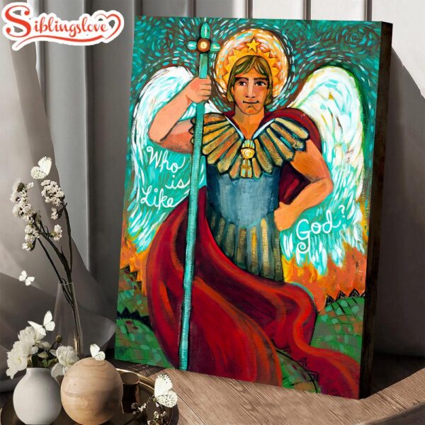 St. Michael The Archangel Canvas Poster Religious Wall Art