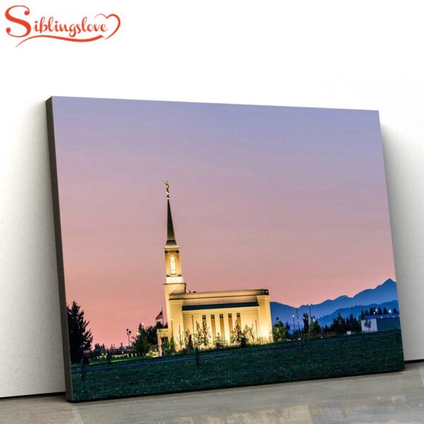 Star Valley Temple Summer Dusk Canvas Wall Art Jesus Christ Picture Canvas Christian Wall Art