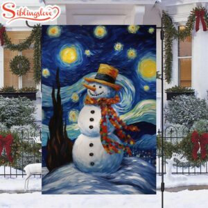 Starry Night Snowman A Whimsical Winter Celebration Christmas House And Garden Flag Decor