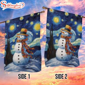 Starry Night Snowman A Whimsical Winter Celebration Christmas House And Garden Flag Decor