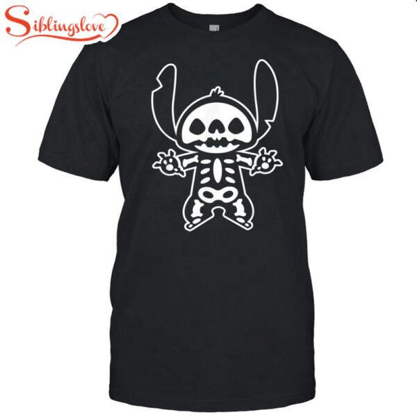 Stitch Halloween Skeleton Unisex T-Shirt For Fans