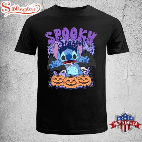 Stitch Spooky Season Pumpkin Halloween Unisex T-Shirt