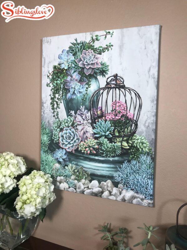 Succulent Garden Canvas Wall Art