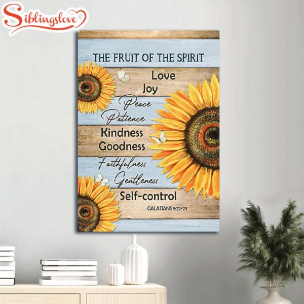 Sunflower Drawing Butterfly Painting The Fruit Of The Spirit Canvas Wall Art