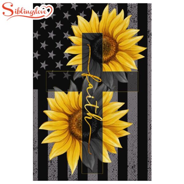 Sunflower Faith Cross Canvas Wall Art Prints