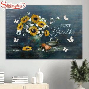 Sunflower Painting White Butterfly Motivational…