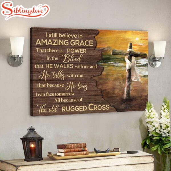 Sunset On The Beach I Still Believe In Amazing Grace Bible Verse Canvas