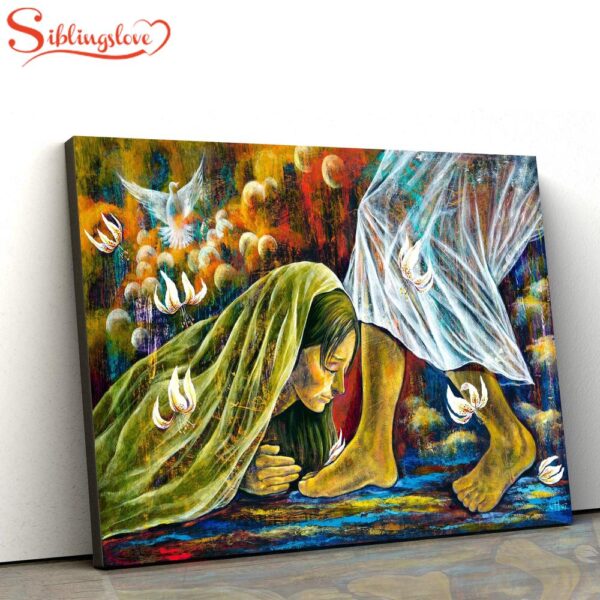 Tears Of Repentance Washing Jesus Feet Art Canvas Jesus Canvas Pictures