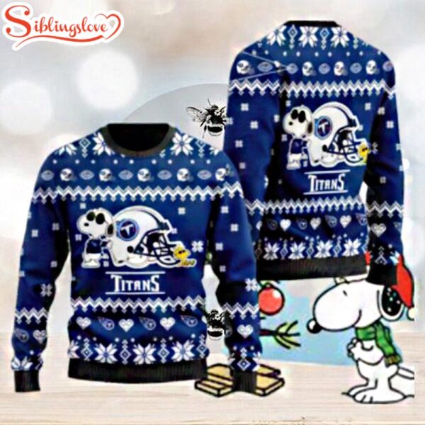 Tennessee Titans Cute The Snoopy Show Football Helmet Ugly Christmas Sweater