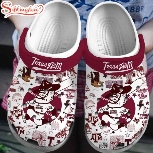 Texas A&M Aggies Basketball NCAA Sport Clogs Shoes Comfortable For Men Women