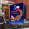 Texas Christmas Santa Is Coming To Texas Garden House Flag Holiday Flag Decor