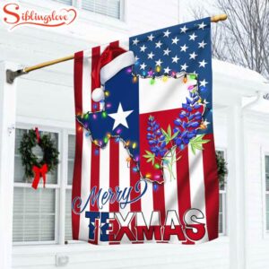 Texas Christmas State Merry Texmas Bluebonnet American House And Garden Flag Decor