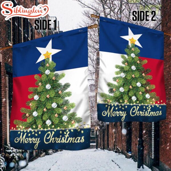 Texas Merry Christmas  Garden House Flag Holiday Flag Decor