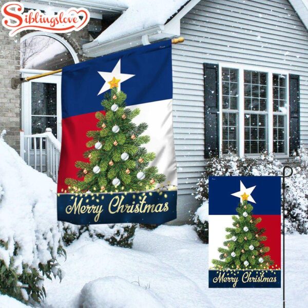 Texas Merry Christmas  Garden House Flag Holiday Flag Decor