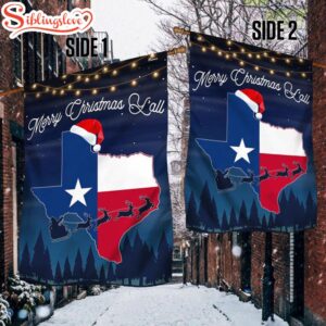 Texas Merry Christmas Y'all House And Garden Flag Decor