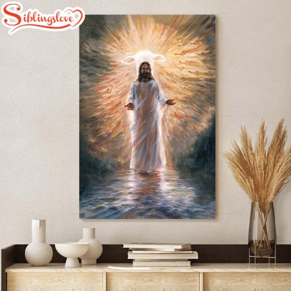 The Lamb And Jesus On The Water Canvas Pictures Jesus Canvas Painting Christian Canvas Prints