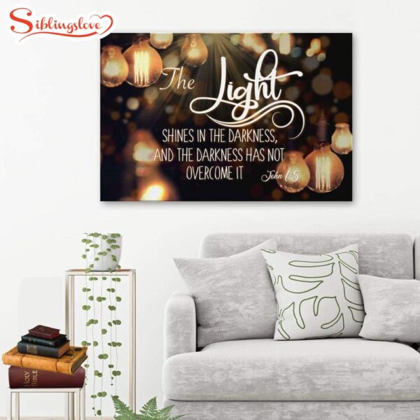 The Light Shines In The Darkness John 15 Bible Verse Wall Art Canvas Religious Wall Decor