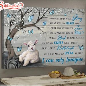 The Little Lamb Blue Butterflies I Can Only Imagine Canvas Wall Art