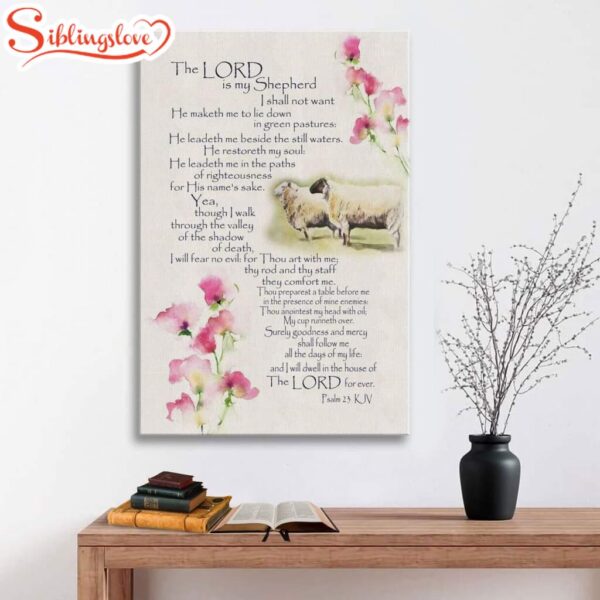 The Lord Is My Shepherd Psalm 23 Scripture Canvas Art