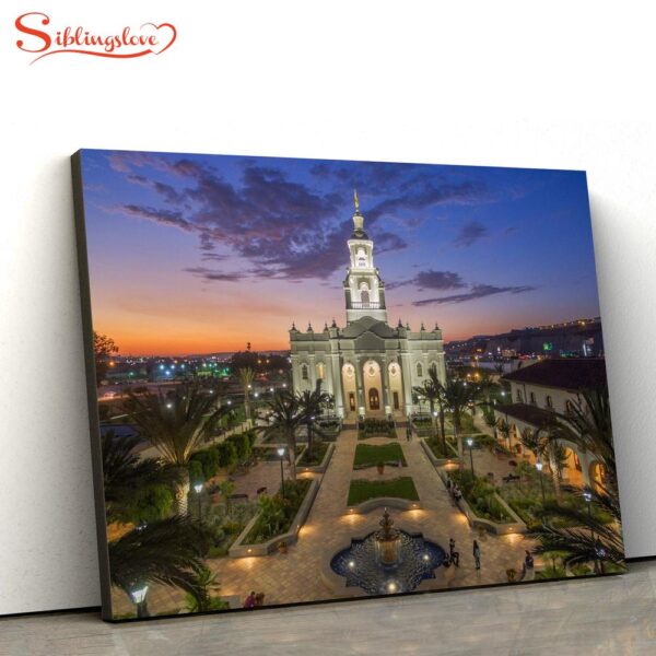 Tijuana Temple Courtyard Canvas Wall Art Jesus Christ Picture Canvas Christian Wall Art