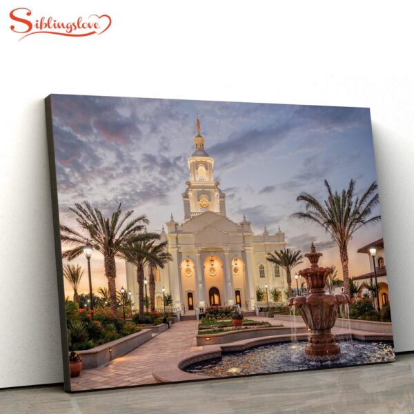 Tijuana Temple Palm Trees Canvas Wall Art Jesus Christ Picture Canvas Christian Wall Art