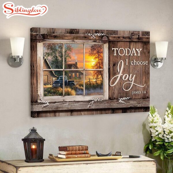 Today I Choose Day Joy James 12 Bible Verse Canvas Scripture Canvas Wall Art