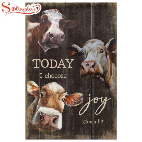 Today I Choose Joy James 12 Cows Farmhouse Style Canvas Wall Art Prints