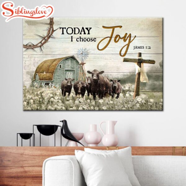 Today I Choose Joy James 12 Farmhouse Style Canvas Wall Art