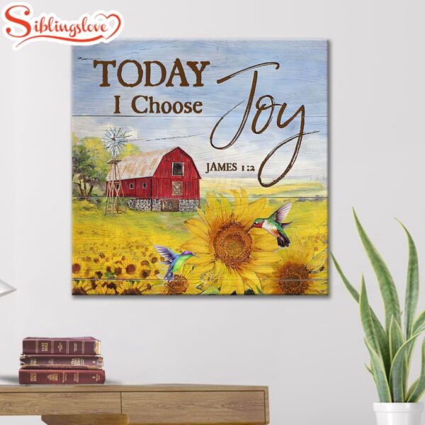 Today I Choose Joy James 12 Sunflower Hummingbird Canvas Wall Art