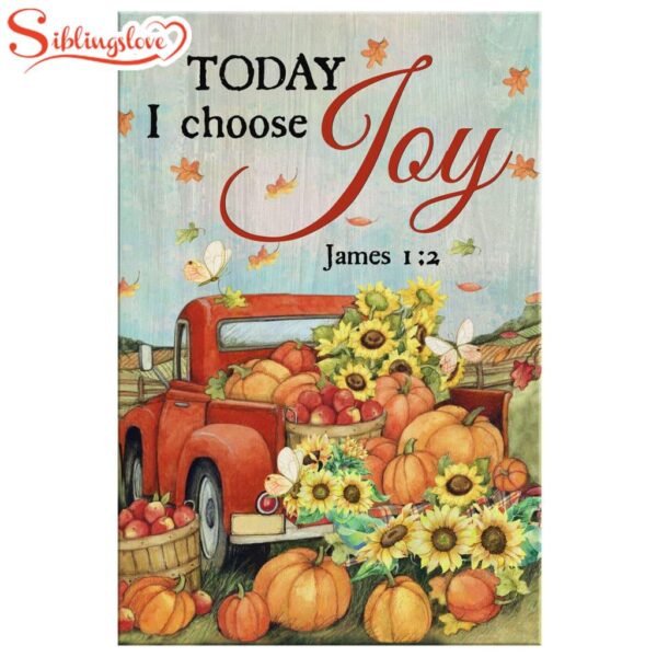 Today I Choose Joy Pumpkin Canvas Wall Art Prints