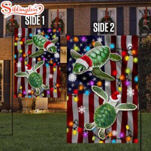 Turtle Christmas Merry Christmas House And Garden Flag Decor