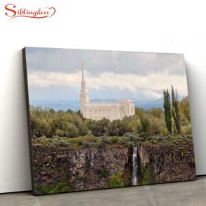 Twin Falls Temple Waterfall Canvas…