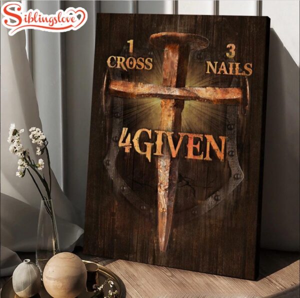 Unique Cross Warrior Painting 1 Cross 3 Nails 4 Given Canvas Wall Art