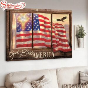 Us Flag Vintage Window God…