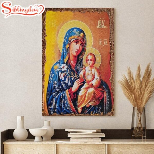 Virgin Mary And Jesus Child Canvas Wall Art