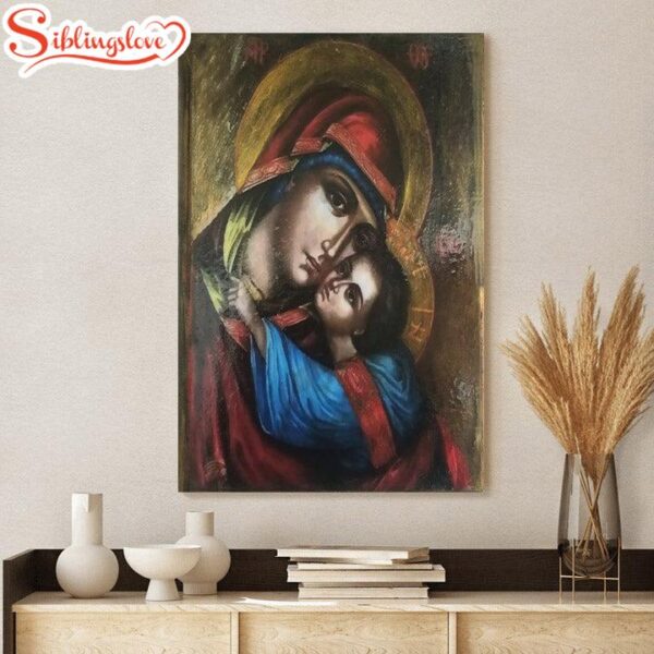 Virgin Mary And Jesus Panagia Canvas Wall Art