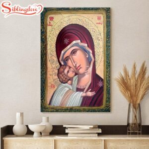 Virgin Mary Glikofilousa Religious Canvas…