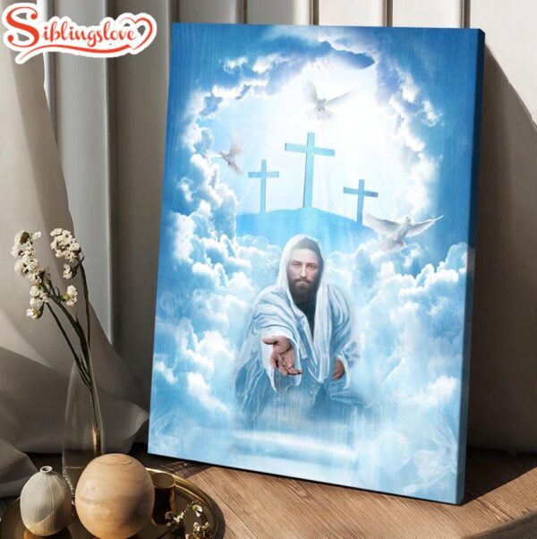 Walking With Jesus Blue Sky Beautiful Heaven Canvas Wall Art