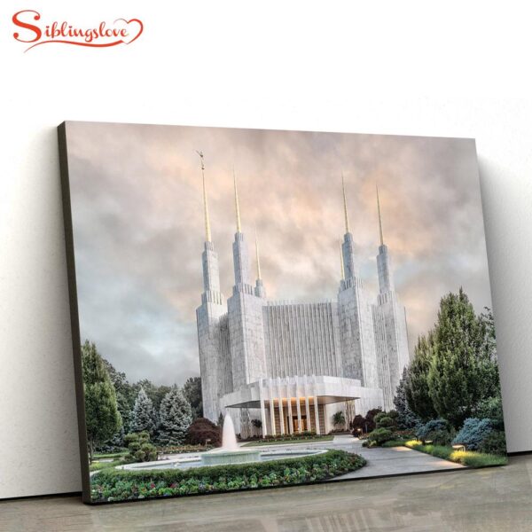 Washington Dc Temple Chrome Series Canvas Wall Art Jesus Christ Picture Canvas