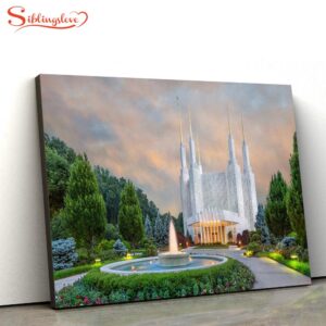 Washington Dc Temple Fountains Canvas…