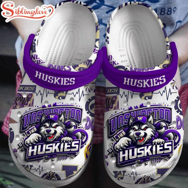 Washington Huskies NCAA Sport Clogs Shoes Comfortable For Men Women