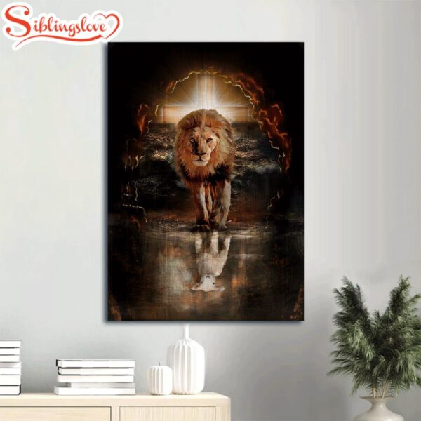 Watercolor Lion King Of Kings White Lamb Infinite Halo Christian Canvas Wall Art