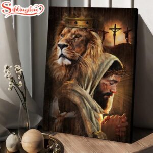 Watercolor Lion Pray With Jesus…