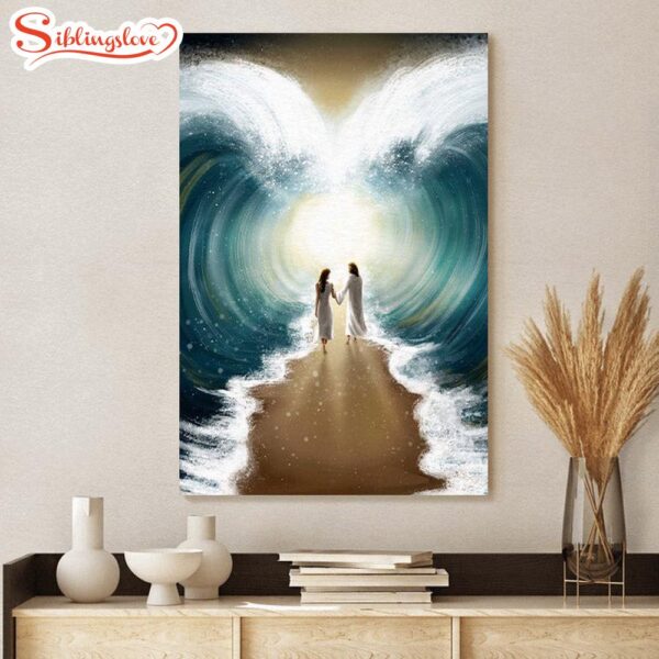 Way Maker Jesus Red Sea Painting Jesus And Woman Jesus Canvas Art