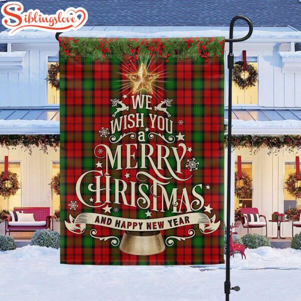 We Wish You A Merry Christmas And Happy New Year Garden House Flag Holiday Flag Decor