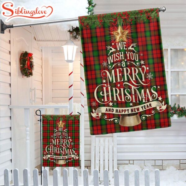 We Wish You A Merry Christmas And Happy New Year Garden House Flag Holiday Flag Decor