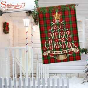 We Wish You A Merry Christmas And Happy New Year Garden House Flag Holiday Flag Decor